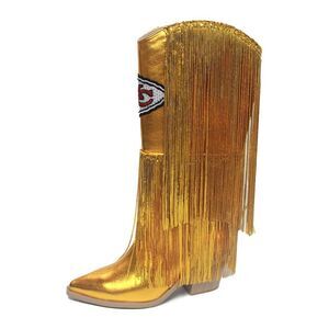 Women's Kansas City Chiefs Cuce Fringe Boot With Sequin Detail  Sz 6